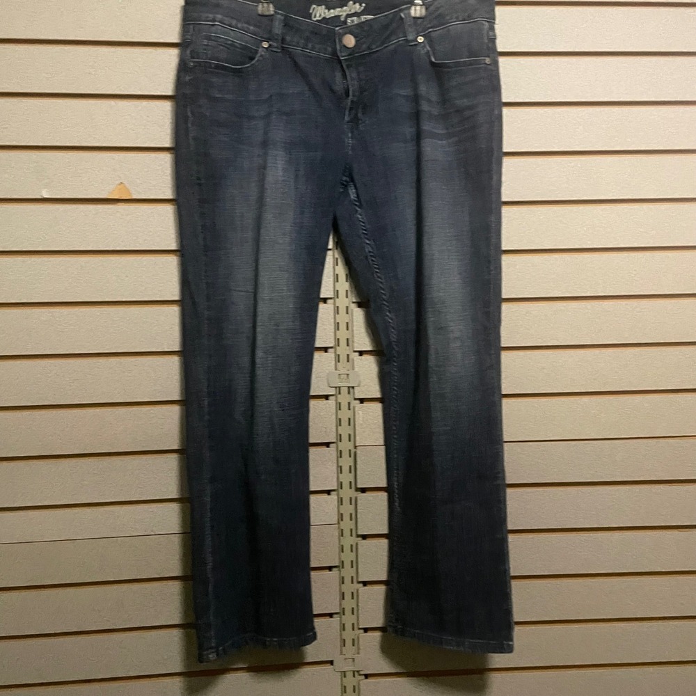 Wrangler Womens Western Straight Leg Jeans Dark Wash Denim Size 13x30 09MWTDS